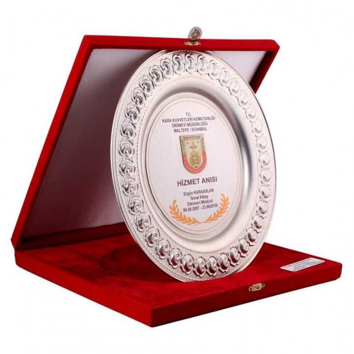 Metal Tabak Plaket Gümüş